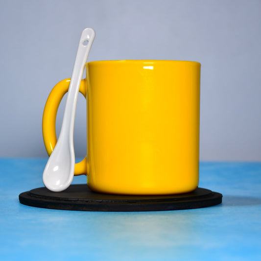 4948 Coffee Mug With Spoon Ceramic Mugs to Gift your Best Friend, Tea Mugs Coffee Mugs Microwave Safe. (Mix Colors)