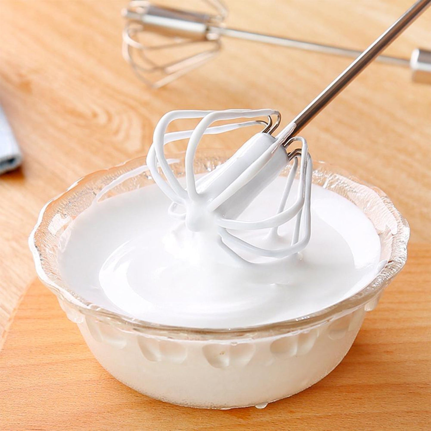 2102 Stainless Steel Hand Pressure Rotary Egg Beater, Manual Whip Cream Whisks Baking Tools. DeoDap