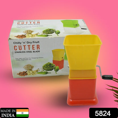 5824 Chilly Cutter Chilly & Dry Fruit Cutter with Stainless Steel Blade, Onion Cutter Chopper, Chilli Cutter, Vegetable Cutter, Mirchi Cutter, Nut Cutter