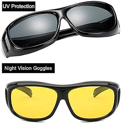 UK-0062 HD Vision Day and Night Goggles Anti Glare Polarized Sunglasses Men/Women Driving UV Protection Glasses for All Bikes & Cars Goggles