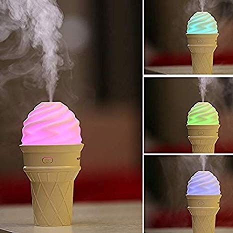 0396 Ice Cream Design LED Humidifier for Freshening Air & Fragrance (Multicoloured)