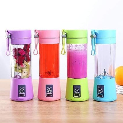 UK-0090 6 Blades Juicer Rechargeable Portable Electric USB Juicer Bottle Blender for Making Juice,Travel Juicer for Fruits and Vegetables,Juice Maker Machine (Multicolour)