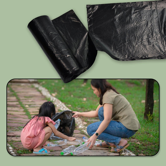 9210 Black 1Roll Garbage Bags/Dustbin Bags/Trash Bags 65x90Cm 15Pcs DeoDap