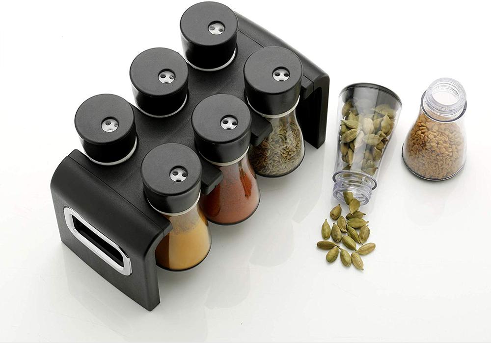 100 Revolving Plastic Spice Rack Masala Organiser (6 Pcs) DeoDap