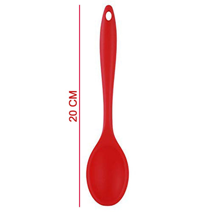 2101 Non-Stick Small Silicone Stainless Steel with Silicone Coating Spatula spoon. DeoDap