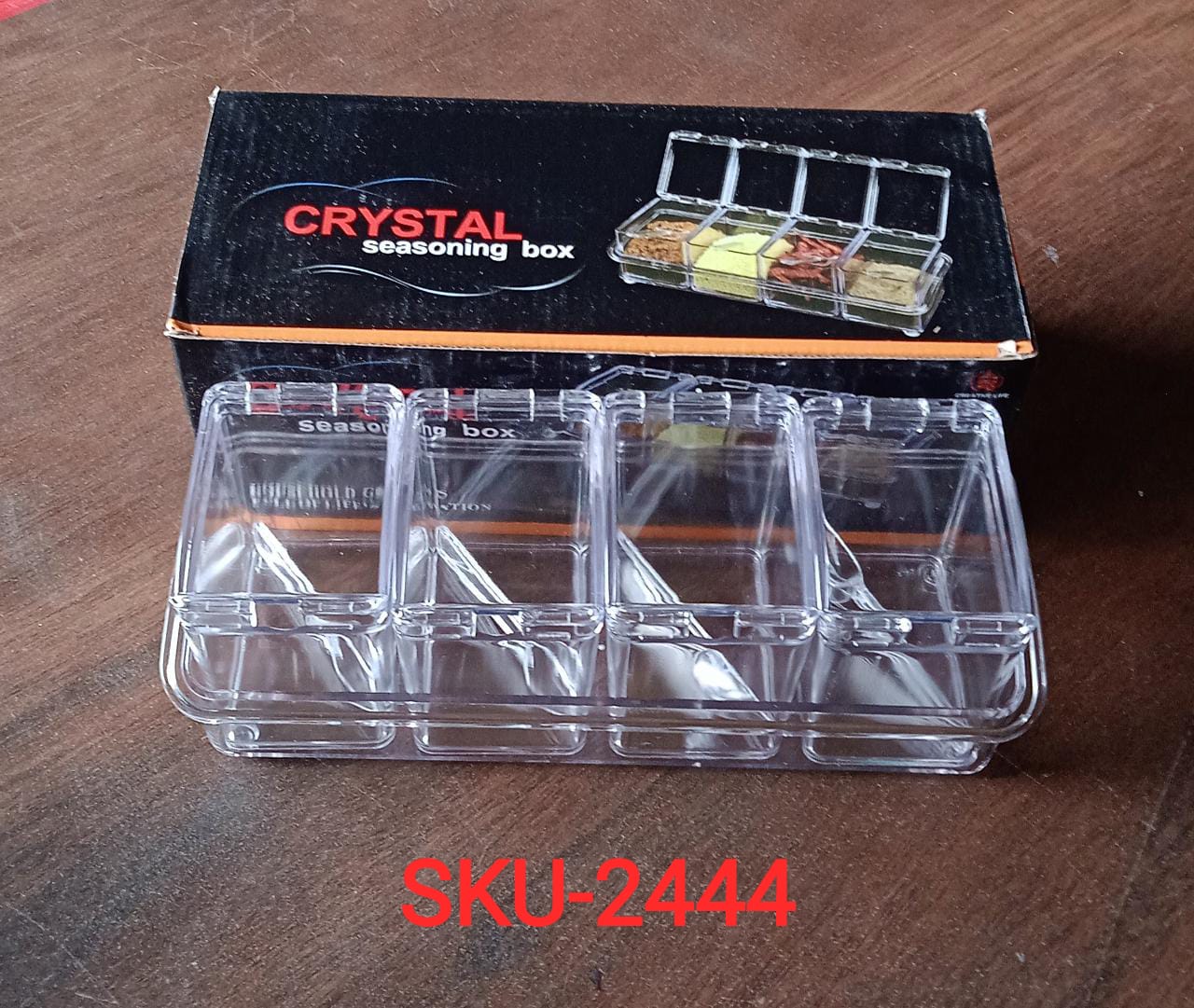 2444 Crystal Seasoning Acrylic Box Pepper Salt Spice Rack DeoDap