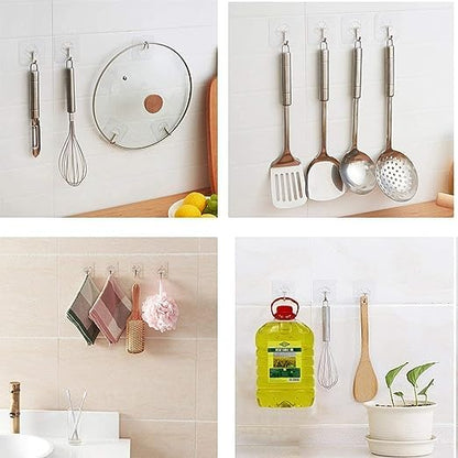 UK-0113  MULTIPURPOSE STRONG SMALL STAINLESS STEEL ADHESIVE WALL HOOKS