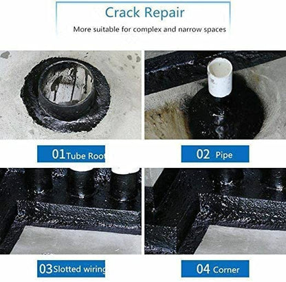 UK-0168 Waterproof Leak Filler Spray Rubber Flexx Repair & Sealant - Point to Seal Cracks Holes Leaks Corrosion More for Indoor Or Outdoor Use Black Paint