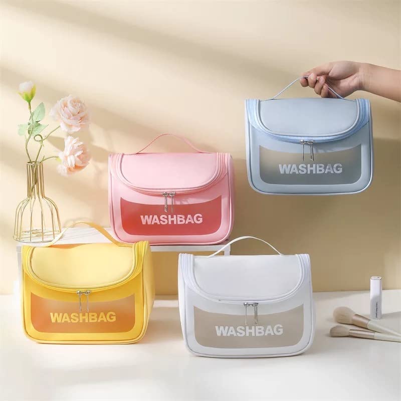 RellifeBuy Culture Clear Toiletry Bag, Wash Make Up Bag PVC Waterproof Zippered Cosmetic Bag, Portable Carry Pouch for Women Men (D Shape Multicoloured)