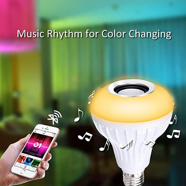 UK-0229 Wireless Light Bulb With Speaker | Bluetooth Enabled | Rgb Music Light | Colour Changing Remote Control Access| B22 Holder