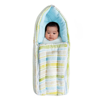 UK-0328 3 in 1 Baby Sleeping Bag & Carry Nest | Cotton Bedding Set for Infants & New Born Baby | Portable/Travel & Skin Friendly | 0-7 Months