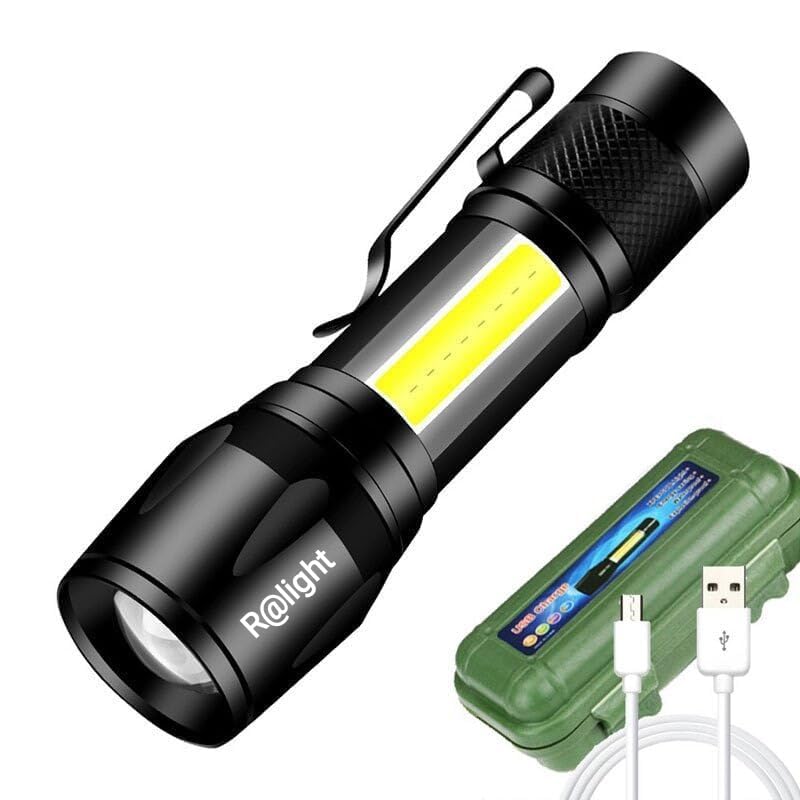 UK-0197 Mini Torch Light, Ultra Brightest Small Flash Light Handheld Pocket Compact Portable Tiny Lamp with COB Side Lantern