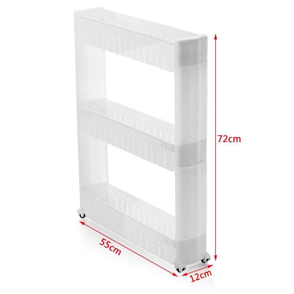 2173 Multipurpose 3 Layer Slim Side Space Saving Storage Organizer Rack Shelf DeoDap