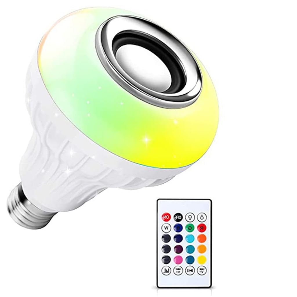 UK-0229 Wireless Light Bulb With Speaker | Bluetooth Enabled | Rgb Music Light | Colour Changing Remote Control Access| B22 Holder