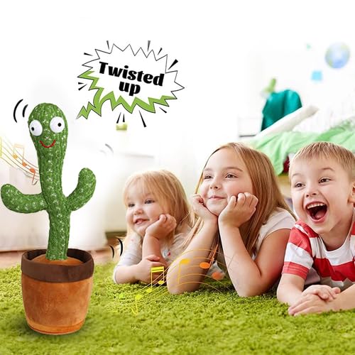 UK-0076 Dancing Cactus Toy for Babies Talking, Speaking, Recording | Repeat What You Say | Singing Electronic Pet for Toddlers | Swing and Sing Toy-Charger Cactus Toy Plant..