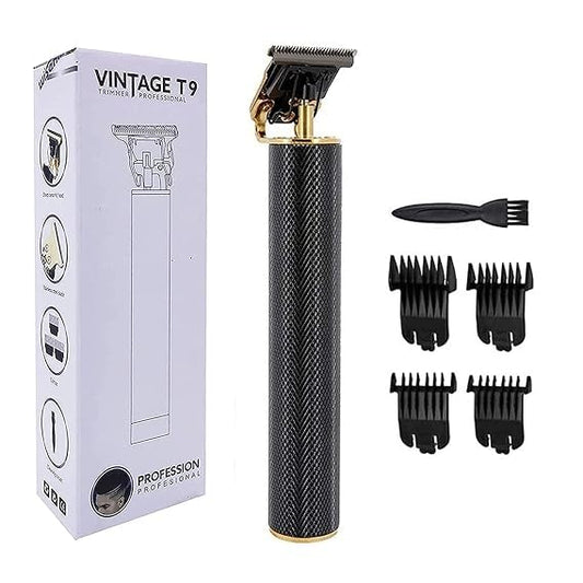 UK-0001 Vintage T9 classic Rechargeable Hair Clipper Professional Hair Trimmer For Men | Adjustable Hair Clipper Blade for Trimming and Shaving for close precise cut | Glossy black 90 min runtime