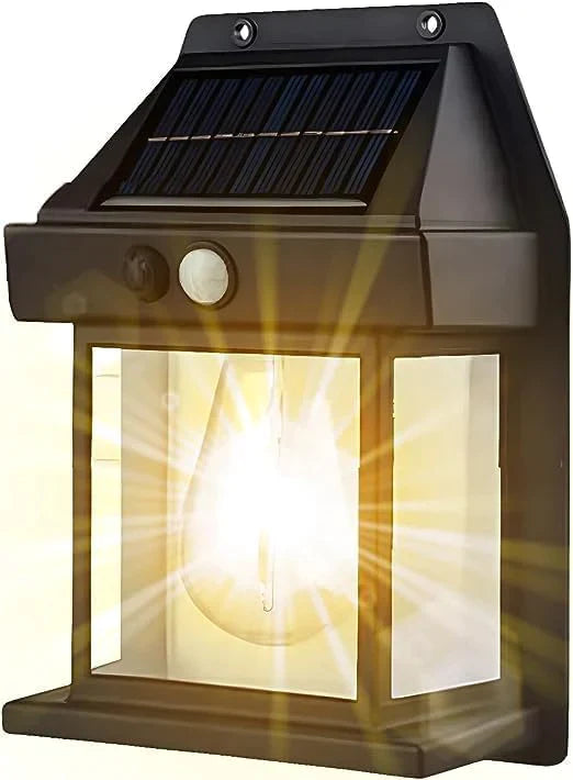 UK-0038 Tungsten Bulb led Solar Outdoor Garden Wall Light with Sensor Wireless ip65 Solar Wall lamp