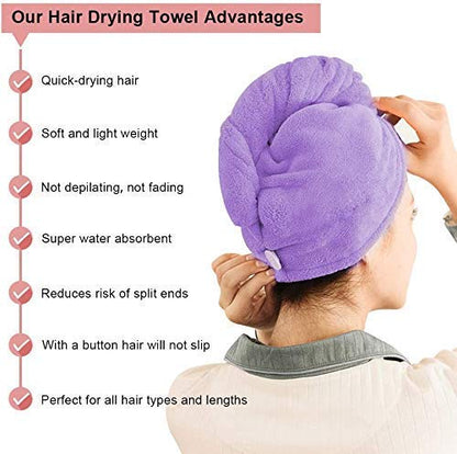 UK-0014 Hair Towel Wrap Absorbent Towel Hair-Drying Bathrobe Microfiber Bath Towel Hair Dry Cap Salon Towel