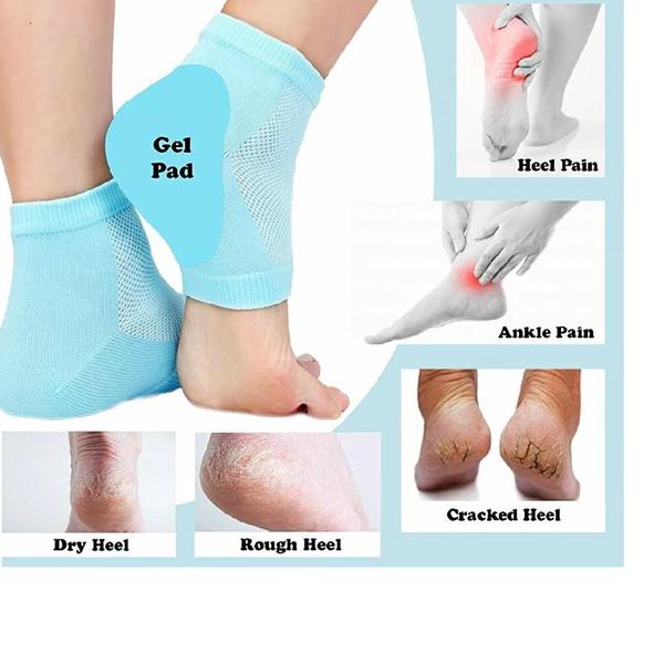 343 Heel Pain Relief Silicone Gel Heel Socks (Multicolor) DeoDap