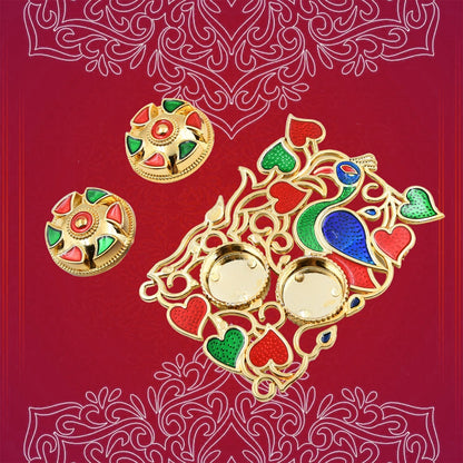 Rakasha Bandhan Special Puja Thali, Kumkum Thali Holder, Pooja Return Gift, Indian Housewarming Gifts, Brother/Bhai/Bhabhi/Sister/Family Rakhi for Rakshabandhan, Diwali