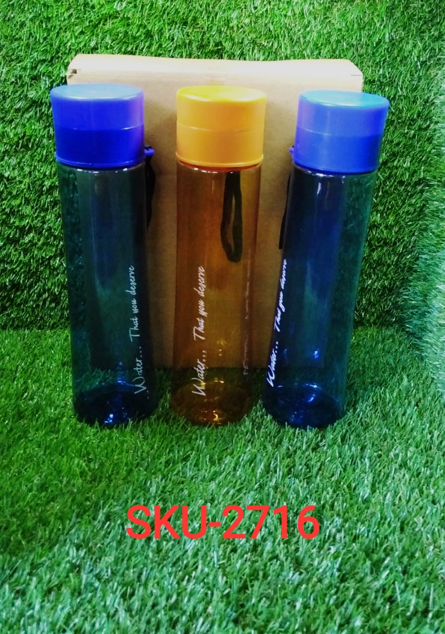 2716 Unbreakable, Leakproof, Durable, BPA Free, Non-Toxic Plastic Water Bottles, 1 Litre (Pack of 3, Assorted Color) DeoDap