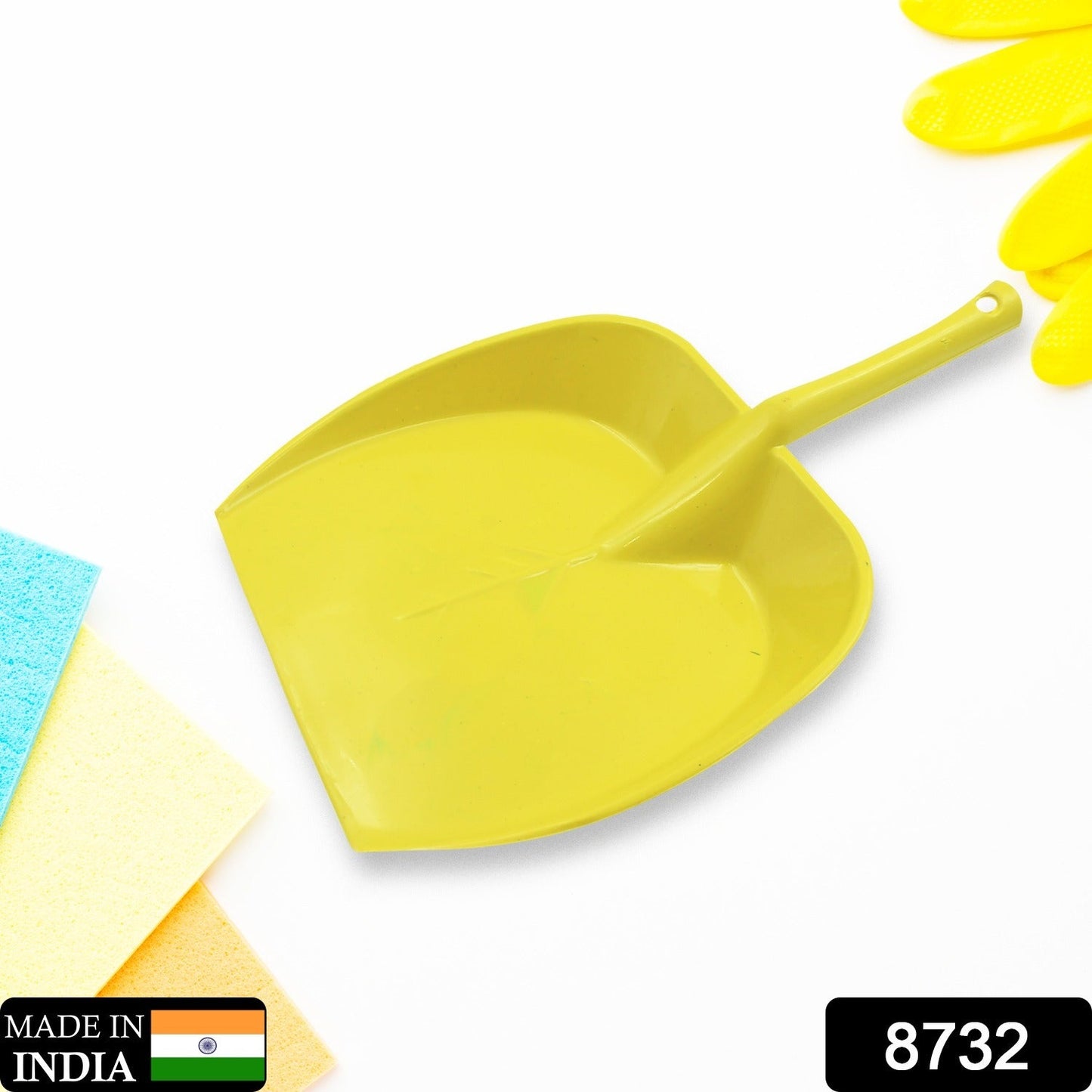 8732 Dustpan with Long Handle, Dust Collection Dust Pan Tray for Kitchen, Home, Office, Bathroom Etc (1 Pc / Multicolor )