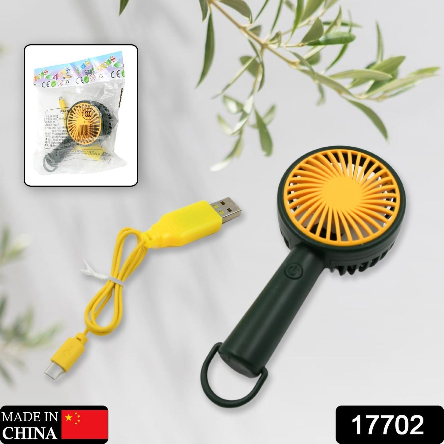 17702 Mini Handheld Fan, With Dori Easy to carry Portable Rechargeable Mini Fan Easy to Carry, for Home, Office, Travel and Outdoor Use (Battery Not Included / 1 Pc)