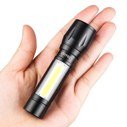 UK-0197 Mini Torch Light, Ultra Brightest Small Flash Light Handheld Pocket Compact Portable Tiny Lamp with COB Side Lantern