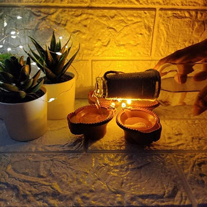 UK-0003    Water Sensor LED Diyas Candle with Water Sensing Technology E-Diya, Warm Orange Ambient Lights, Battery Operated