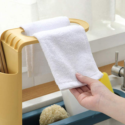 7677 Telescopic Sink Adjustable Sponge Soap Dish Cloth Holder Drainer Tray DeoDap