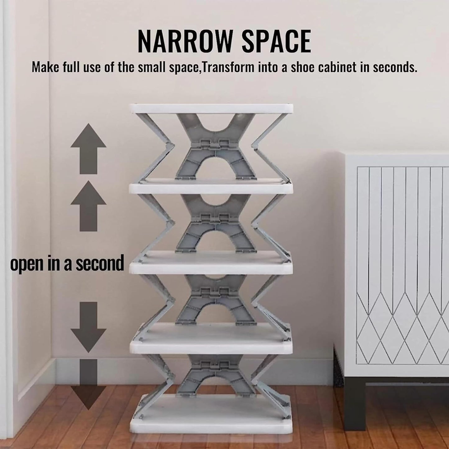 UK-0160 Shoe Rack, Layer Shoes Stand, Plastic Adjustable Shoe Rack, Folding, Easy Assembly and Stable in Structure