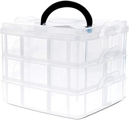 UK-0164 3 Layer jwell organizer box with 30 Adjustable Dividers Earring Storage Box