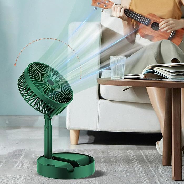 UK-0292 Desk Fan | Telescopic Electric Desktop Fan, Height Adjustable, Foldable & Portable for Travel/Carry | Silent Table Top Personal Fan for Bedside