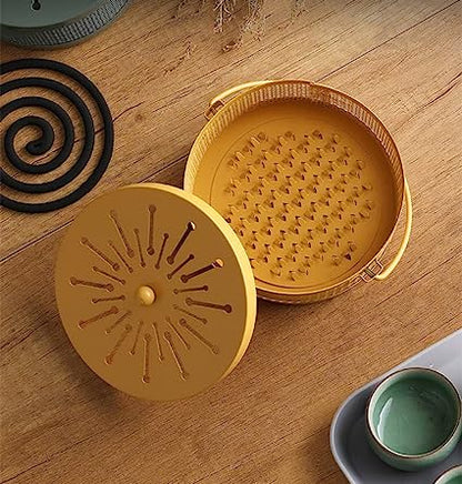 Decorative Mosquito Coil Holder Mosquito Coil Container, Incense Holder Safe Burning Coil Tray for Home Patio Pool Side Outdoor, Metal Tray