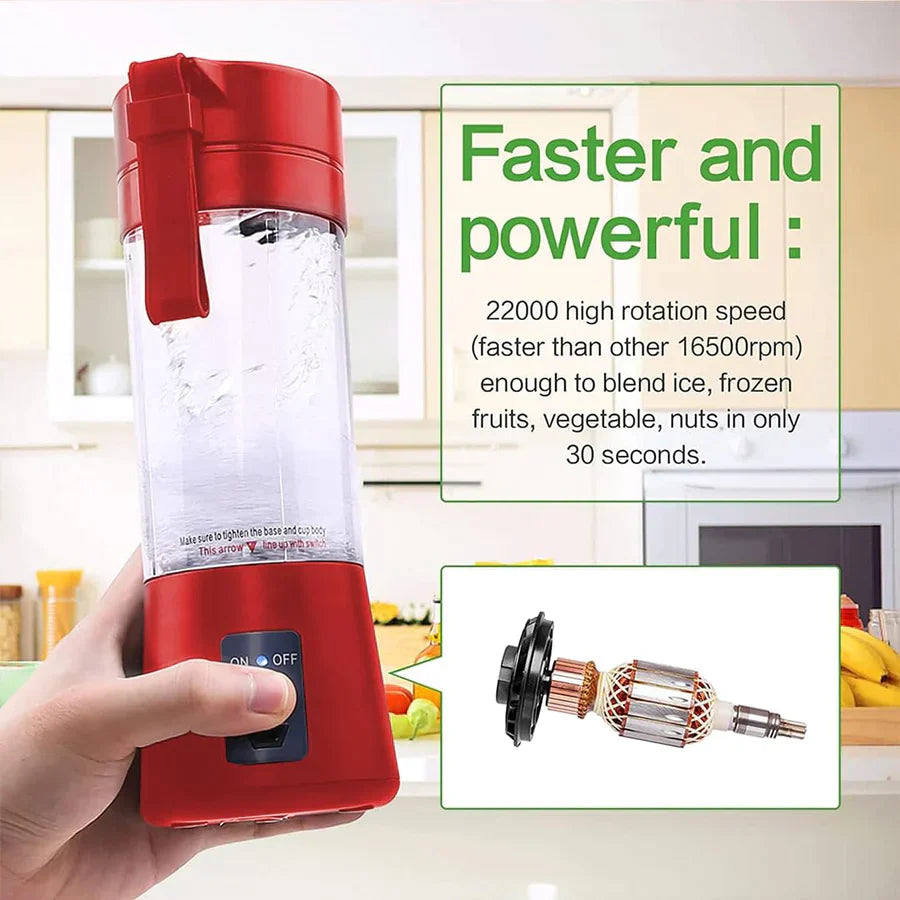 UK-0090 6 Blades Juicer Rechargeable Portable Electric USB Juicer Bottle Blender for Making Juice,Travel Juicer for Fruits and Vegetables,Juice Maker Machine (Multicolour)