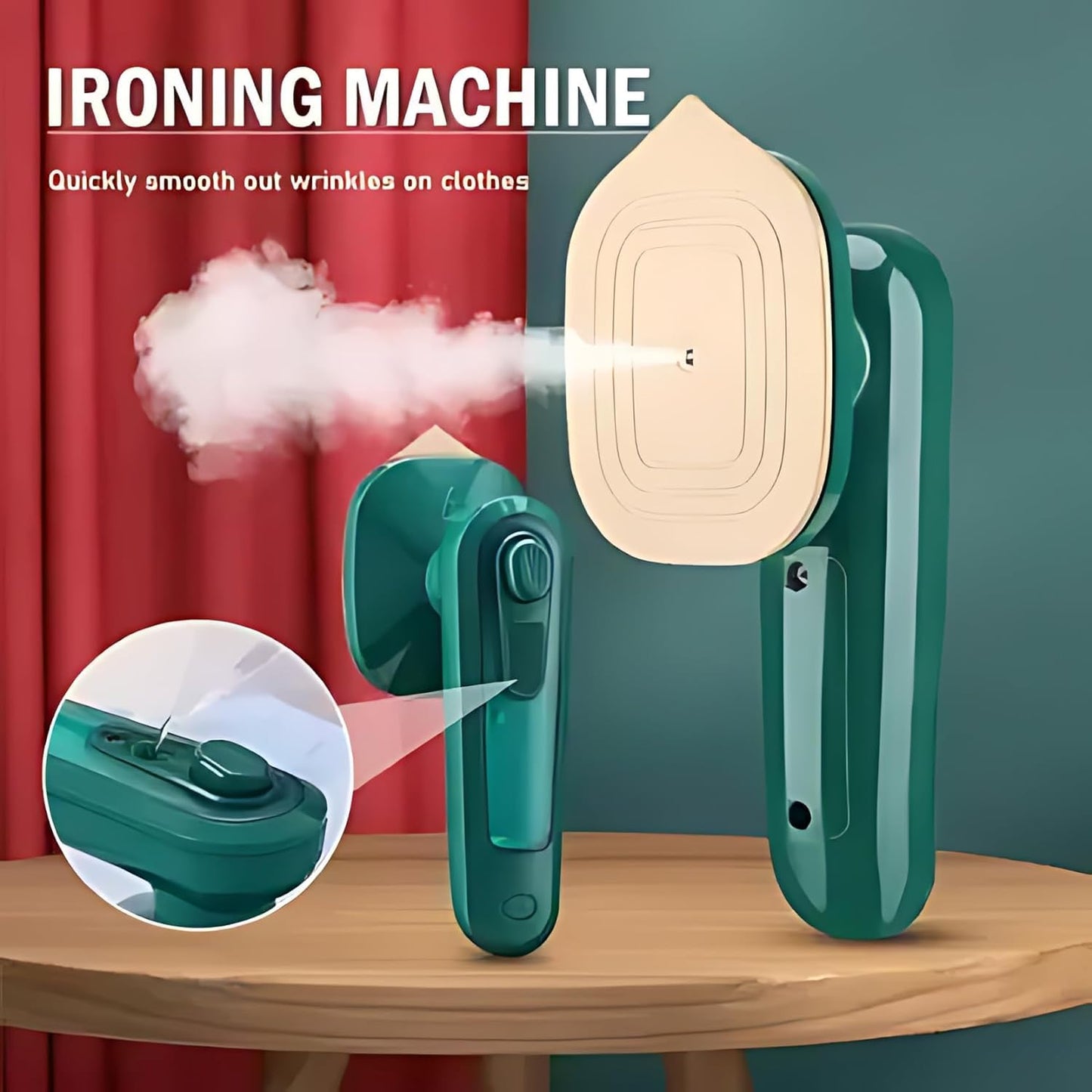 UK-0319 Portable Micro Steam Iron, Mini Handheld Garment Steamer Iron Steamer for Clothes, Household Fast Heat Mini Ironing Machine, Lightweight Titanium Plate Electric Heating Iron