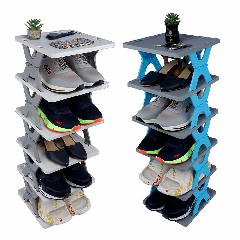 UK-0160 Shoe Rack, Layer Shoes Stand, Plastic Adjustable Shoe Rack, Folding, Easy Assembly and Stable in Structure