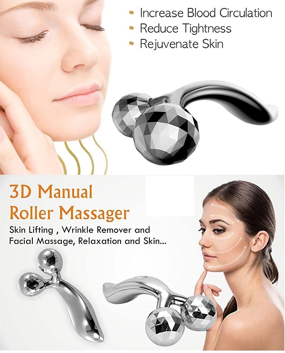 UK-0140   3D Manual Roller Massager 360 Rotate Roller Face Body Massager For Skin Lifting, Wrinkle Remover and Facial Massage, Relaxation and Skin Tightening Tool