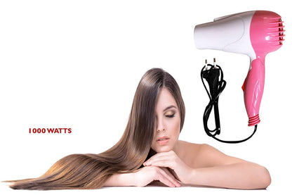 UK-0249 Professional Folding Hair Dryer With 2 Speed Control 1000W, Multicolor