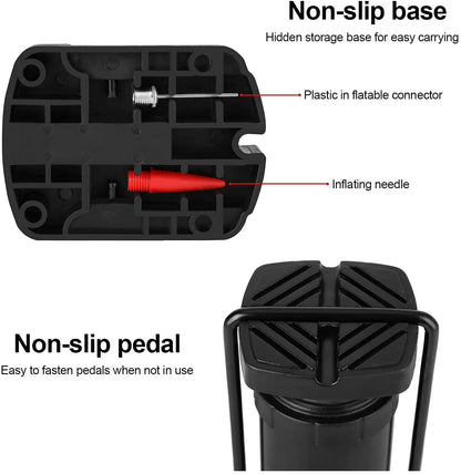 UK-0098  Portable High Pressure Foot Air Pump Heavy Compressor Cylinder with Pressure Gauge Floor Pump for Motorbike, for Cars, Bicycle, Football, Cycle Pump