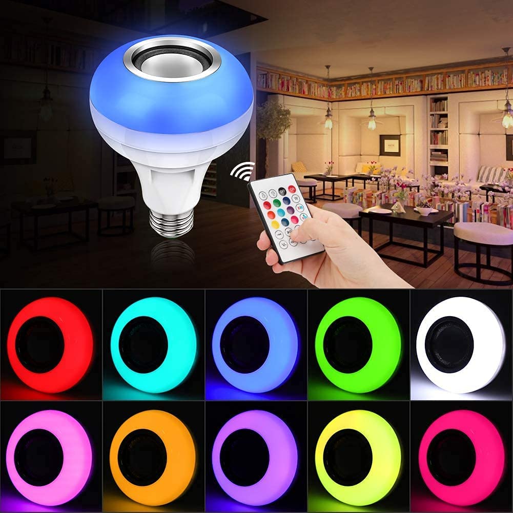 UK-0229 Wireless Light Bulb With Speaker | Bluetooth Enabled | Rgb Music Light | Colour Changing Remote Control Access| B22 Holder