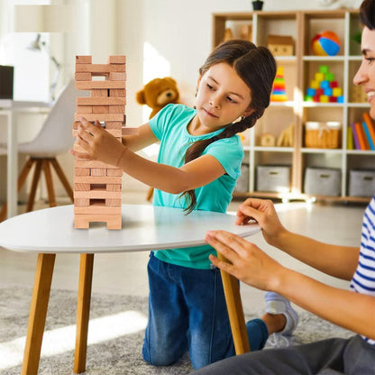 UK-0324 Wooden 54 Wooden Building Block, Party Game, Tumbling Tower Game for Kids and Adults ( Zenga Tower)