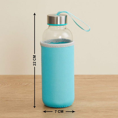 1199 Glass Water Bottle (500 ml) With Cover DeoDap