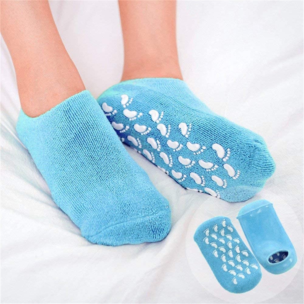 UK-0166 Silicon Gel Heel And Foot Protector, Moisturizing Socks for Foot Care, Pain Relief And Heel Cracks