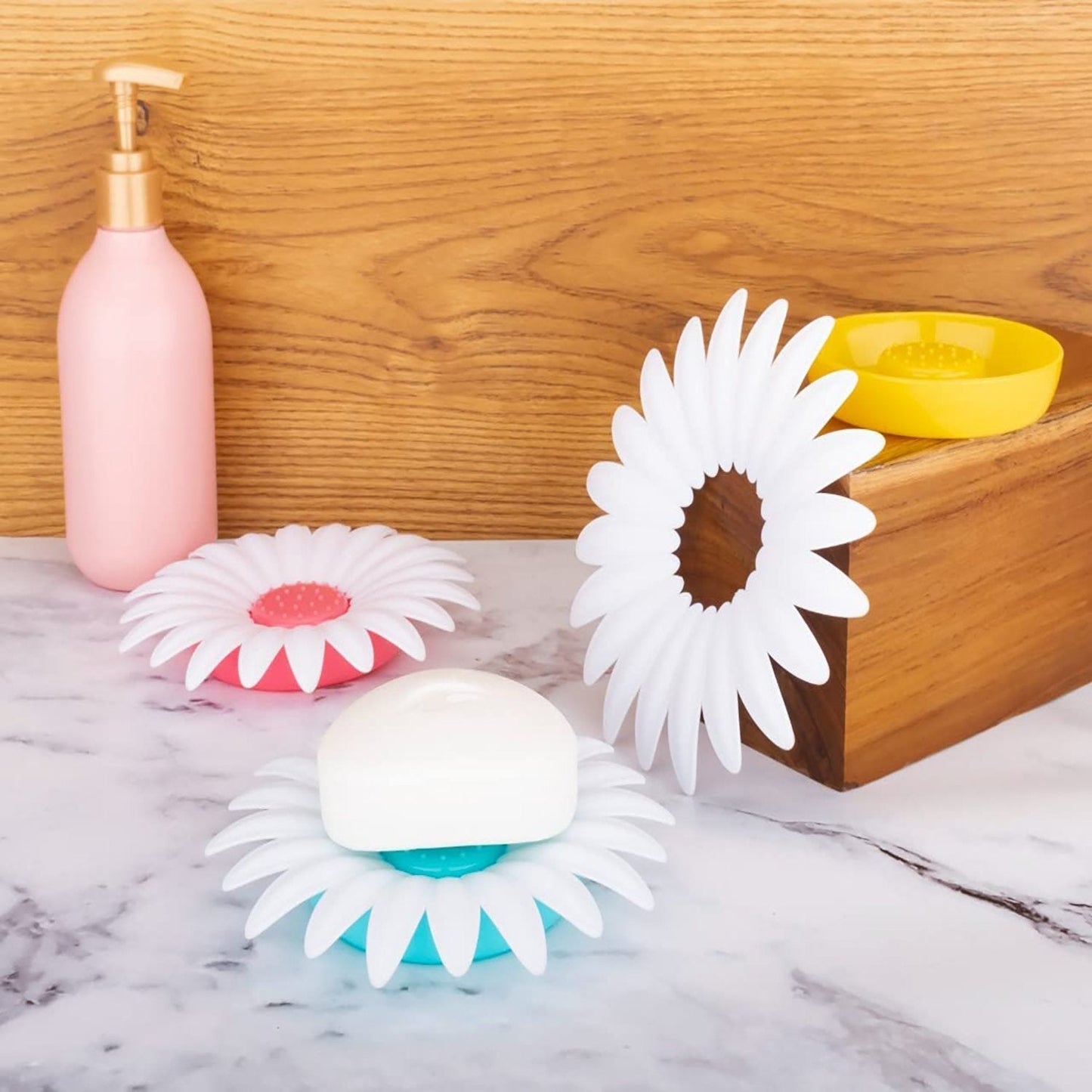 4684 Flower Shape Portable Soap Dish Holder Soap Case DeoDap