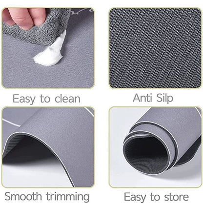 UK-0030 Floor Mat, Doormat, Bathroom Carpet Cushion Mat Bathroom mat Water Absorbing Non Slip Floor mat Quick Drying Water for Home Diatomite Door Mat Soft Silicone Super Absorbent(MULTI-DESIGN)