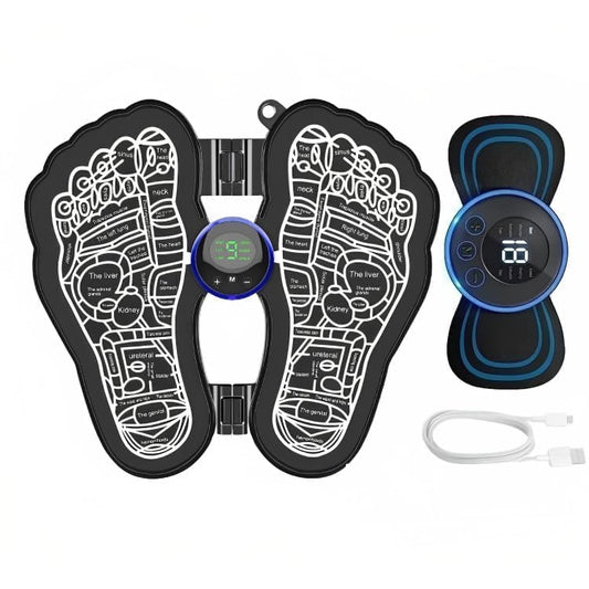 UK-0051 (COMBO) EMS Foot massager and butterfly combo Deep Kneading Circulation Foot Booster for Feet and Legs Muscle Stimulator,Folding Portable Electric Massage Machine with 8 Modes 19