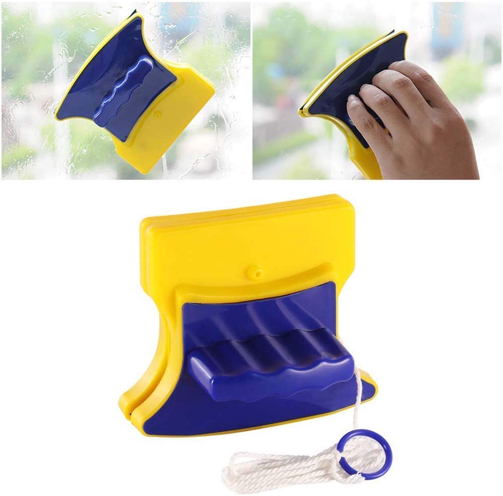 UK-0214 Window Cleaner Double-Side Glazed Two Sided Glass Cleaner Wiper with 2 Extra Cleaning Cotton Cleaner Squeegee Washing Equipment