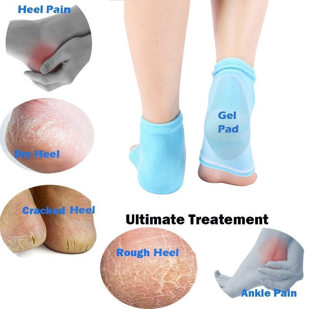 UK-0125  Heel Pain Relief Silicone Gel Heel Socks, Toeless Spa Sock for Foot Care Treatment, Orthopaedic Socks Heel Protector Socks For Men And Women