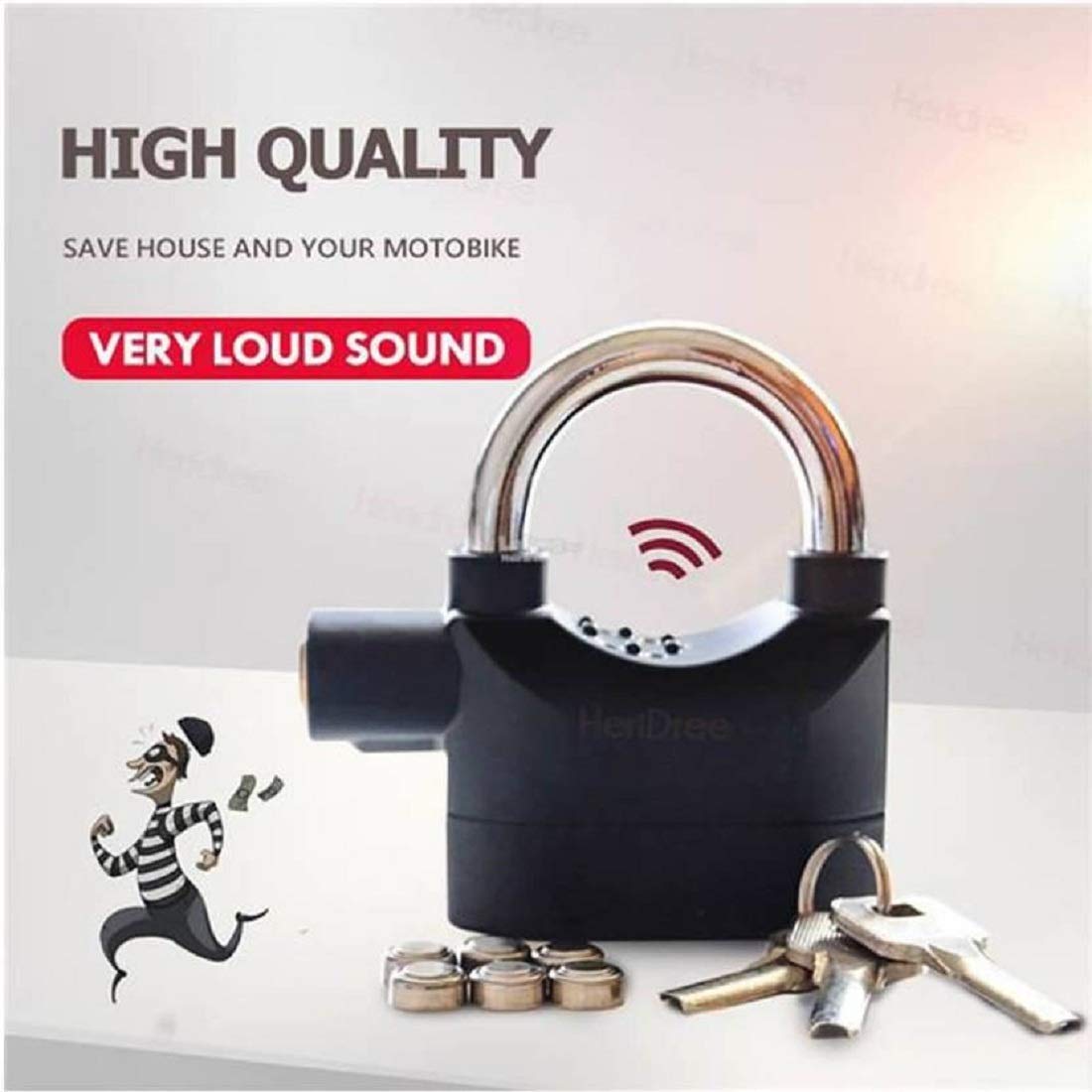 UK-0165 Anti Theft System Security Pad Lock with Smart Alarm Lock Siren Motion Sensor for Hom